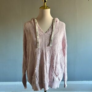 American Rag Heart Knit Hoodie | Size: M | Pink